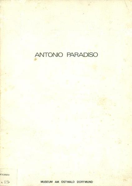 Zen jahre Paradiso Dieci anni di Paradiso Then years of Paradiso - Antonio Paradiso - copertina