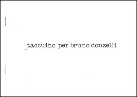 Taccuino per Bruno Donzelli - Bruno Donzelli - copertina