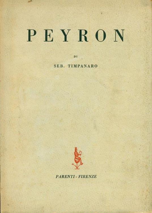 Peyron - Sebastiano Timpanaro - copertina