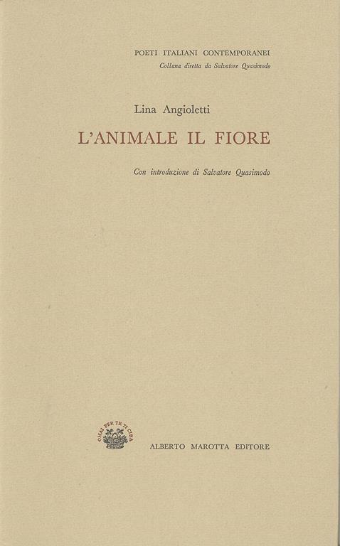 L' animale il fiore - Lina Angioletti - copertina