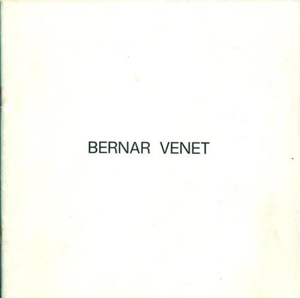 Bernar Venet - Bernar Venet - copertina