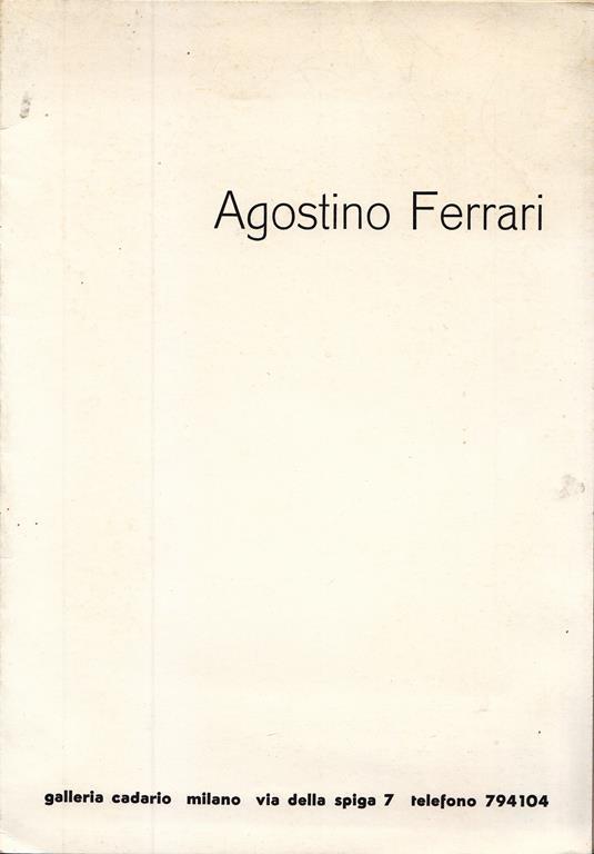 Agostino Ferrari - Agostino Ferrari - copertina