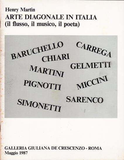 Arte Diagonale in Italia (il flusso, il musico, il poeta) - Henry Martin - copertina