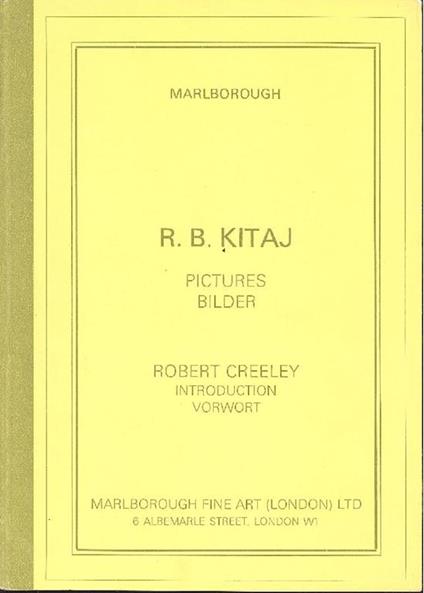 R.B. Kitaj. Pictures Bilder - Ronald Brooks Kitaj - copertina