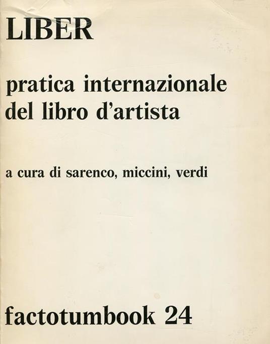 Liber pratica internazionale del libro d'artista - Sarenco - copertina