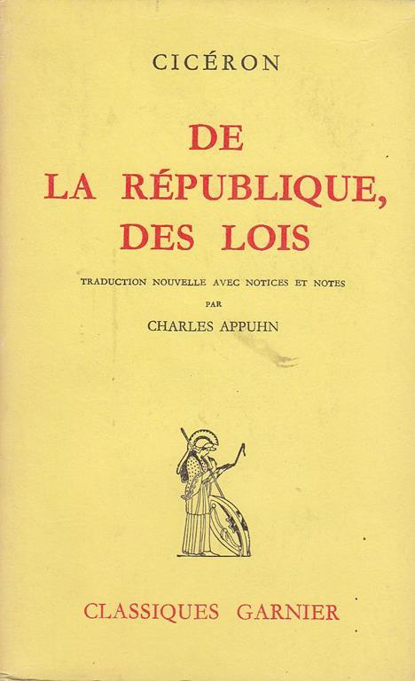 De la république des Lois - M. Tullio Cicerone - copertina