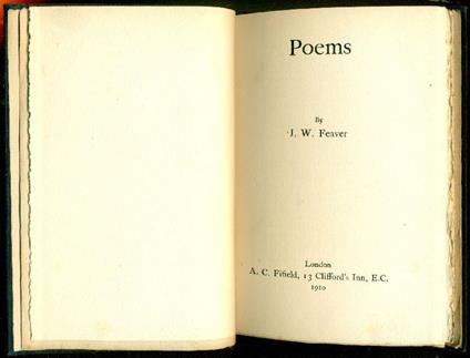 Poems - J. W. Feaver - copertina