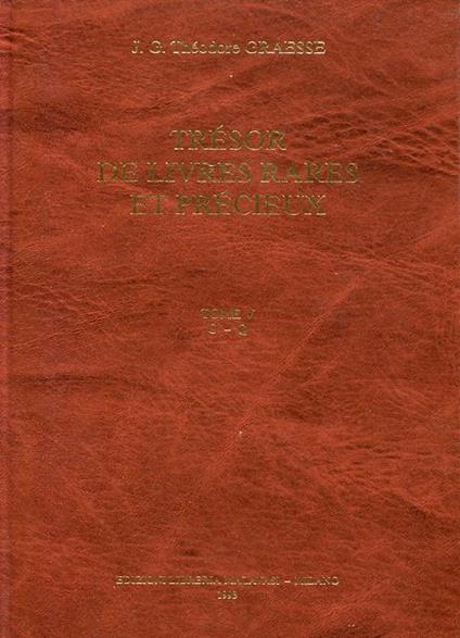 Trésore de livres rares et précieux - Theodor Graesse - copertina