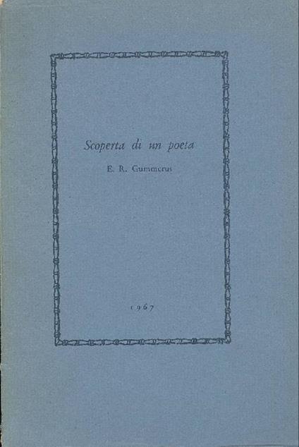 Scoperta di un poeta - E. R. Gummerus - copertina