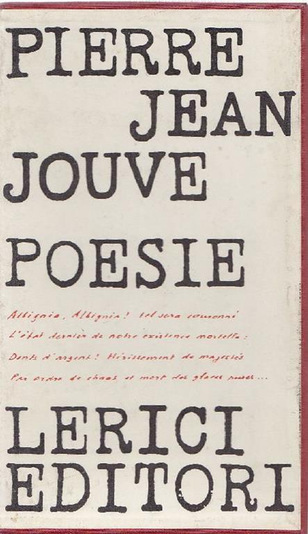 Poesie - Pierre Jouve - copertina