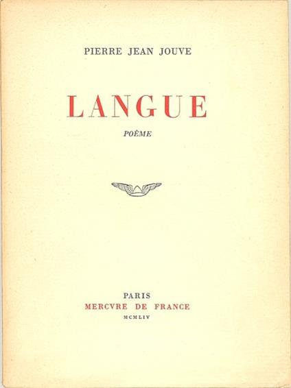 Langue - Pierre Jouve - copertina