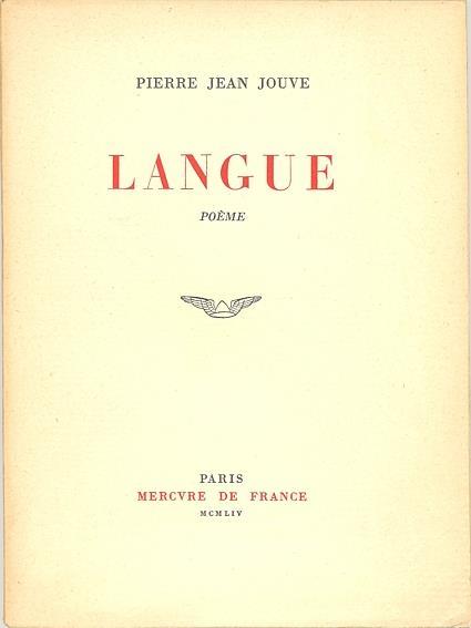 Langue - Pierre Jouve - copertina