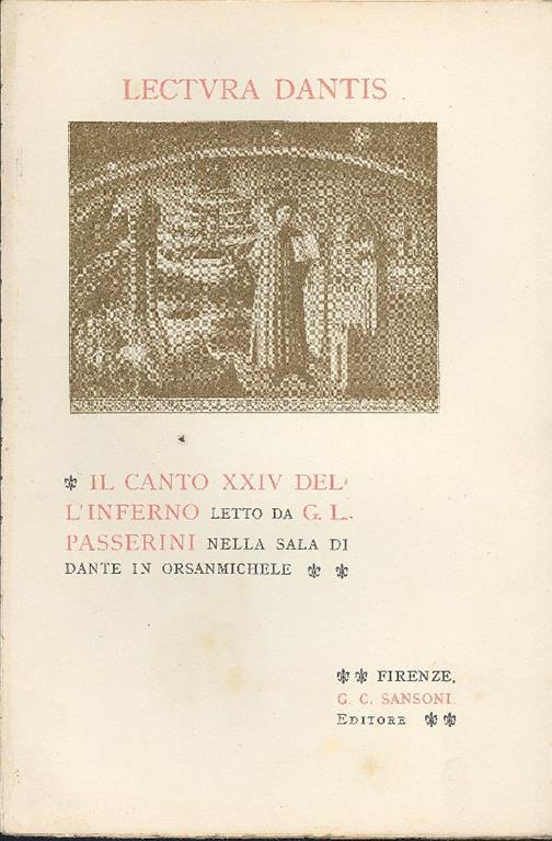 Il canto XXIV dell'Inferno - Giuseppe Lando Passerini - copertina