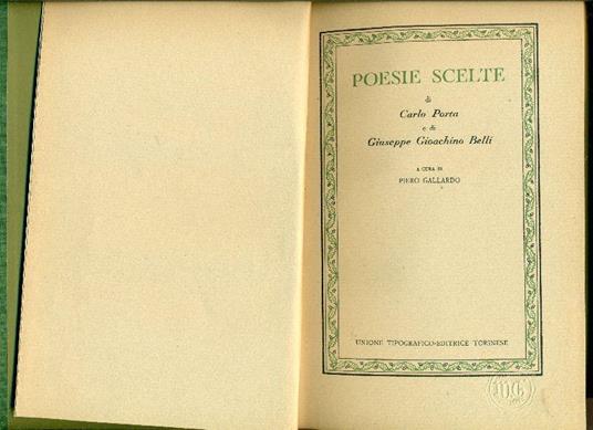 Poesie scelte - Carlo Porta - copertina