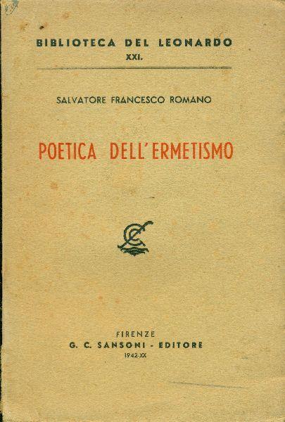 Poetica dell'ermetismo - Salvatore F. Romano - copertina