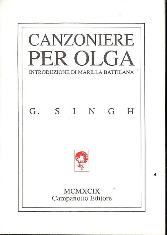 Canzoniere per Olga - Ghanshyam Singh - copertina