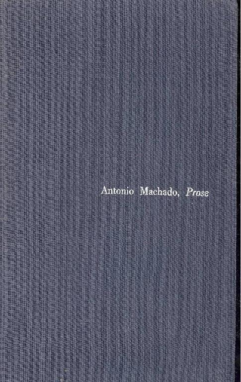 Prose - Antonio Machado y Ruiz - copertina