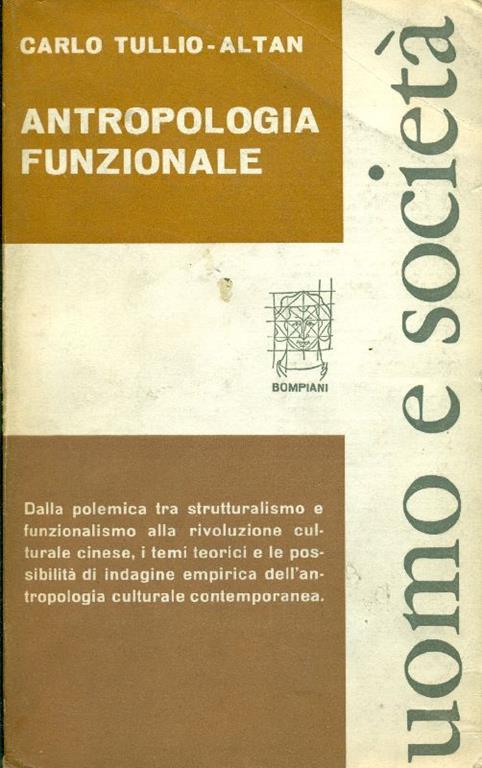 Antropologia funzionale - Carlo Tullio Altan - copertina