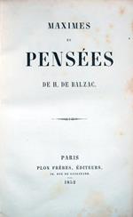 Maximes et pensées de H. de Balzac