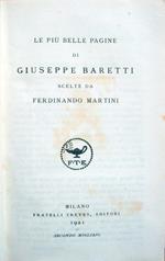 Le Più Belle Pagine Di Giuseppe Baretti Scelte Da Ferdinando Martini