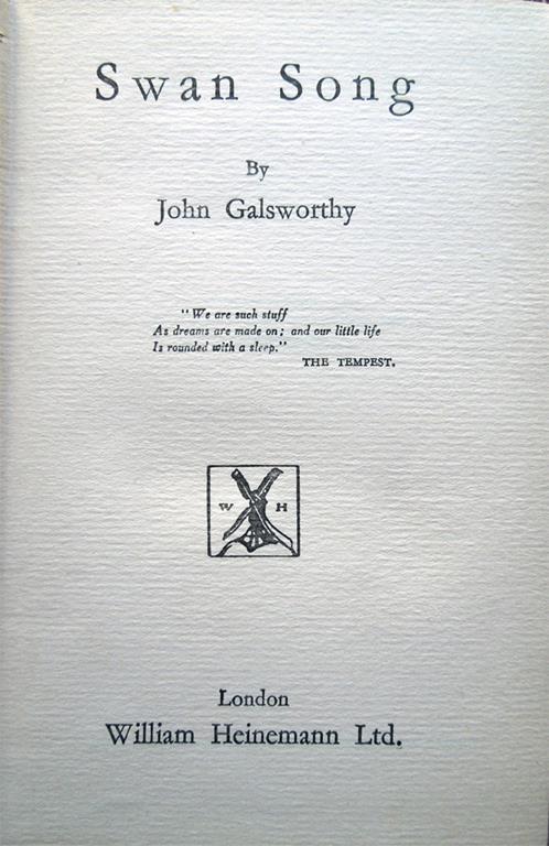 Swan Song - John Galsworthy - copertina