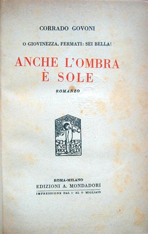 Anche L'Ombra è Sole - Corrado Govoni - copertina