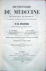 Dictionnaire de médecine, de chirurgie, de pharmacie,, des sciences accessoires et de l'art vétérinaire. Dixième édition entièrement refondue par É. Littré - Ch. Robin... Illustré de 500 figures intercalées dans le texte