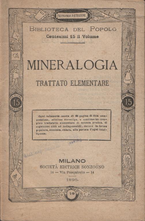 Mineralogia. Trattato elementare - copertina