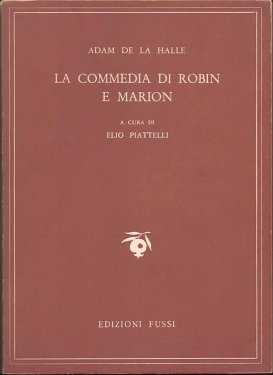 La commedia di Robin e Marion - Adam De La Halle - copertina