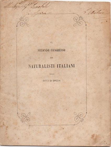 In occasione del secondo congresso dei naturalisti italiani, canto del prof. Bonfiglio Prati, Direttore del Ginnasio di Spezia - Bonfiglio Prati - copertina