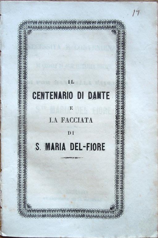 Della necessità e convenienza di cessare di ogni ulteriore indugio e di por mano alla facciata di S.ta Maria del Fiore - Odoardo Turchetti - copertina