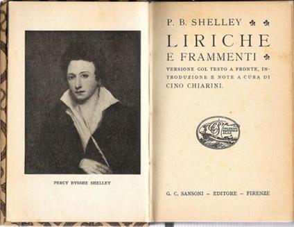 Liriche e frammenti - Percy Bysshe Shelley - copertina