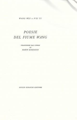 Poesie del fiume Wang - Wang Wei - copertina