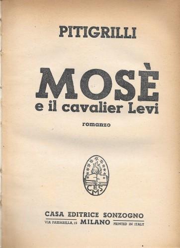 Mosè e il cavaliere Levi - Pitigrilli - copertina