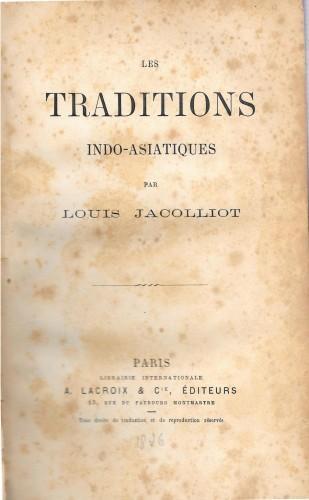 Les Traditions indo-asiatiques - Louis Jacolliot - copertina