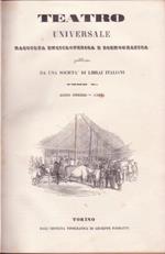 TEATRO UNIVERSALE raccolta enciclopedica e scenografica pubblicata da una società di librai italiani, Anno X