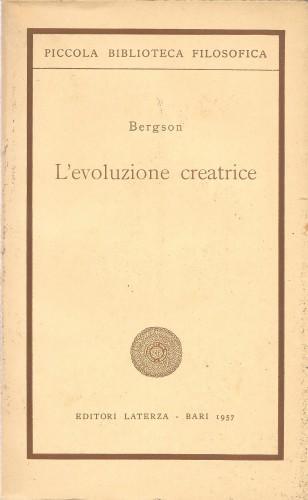 L' Evoluzione Creatrice - Henri Bergson - copertina