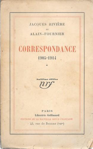 Correspondance 1905 - 1914, in 4 voll - Jacques Riviére - copertina