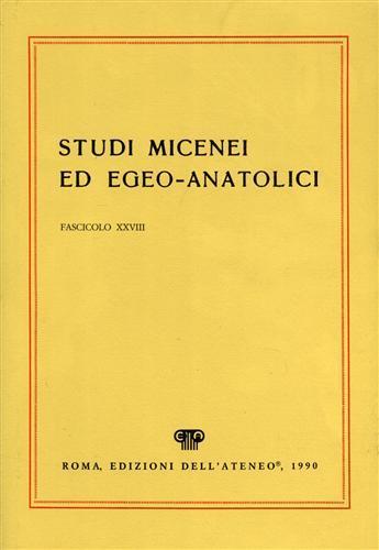 Studi Micenei ed Egeo. anatolici. Fasc. XXVIII - copertina