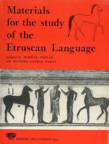 Materials for the Study of the Etruscan Language - Murray Fowler - copertina