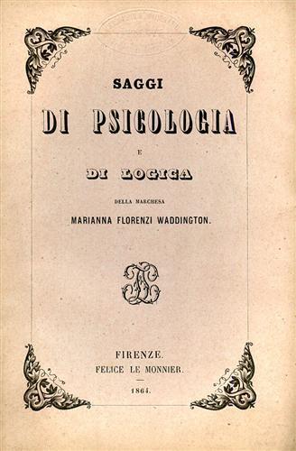 Saggi di psicologia e di logica - Marianna Florenzi Waddington - copertina