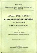 Leggi del vento da 28. 109 registrazioni dell'anemografo di Vicenza. Dicembre 1885. Novembre 1886