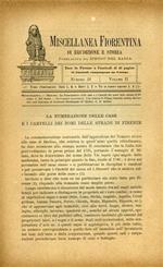 La numerazione delle case e i cartelli dei nomi delle strade di Firenze. Una lettera di Filippo Sassett