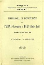 Differenza di longitudine fra Padova ( Osservatorio ) e Roma ( Monte Mario ) determinata nell'agosto 1906