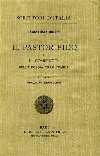 Il Pastor fido e il compendio della poesia tragicomica - G. Battista Guarini - copertina