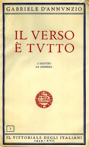 Il verso é tutto. L'Isottéo. La Chimera - Gabriele D'Annunzio - copertina