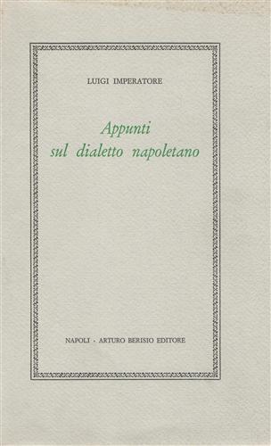 Appunti sul dialetto napoletano - Luigi Imperatore - copertina