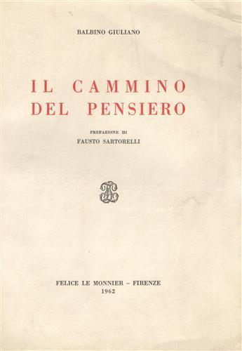 Il cammino del pensiero - B. Giuliano - copertina