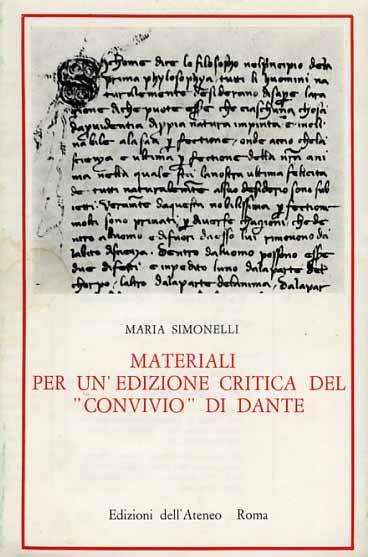 Materiali per un'edizione critica del "Convivio" di Dante - Maria Simonelli - copertina