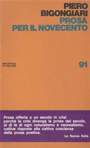 Prosa per il Novecento - Piero Bigongiari - copertina